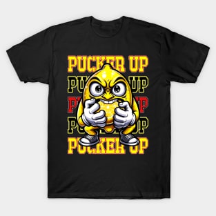 Pucker Up, Bold Lemon Character T-Shirt